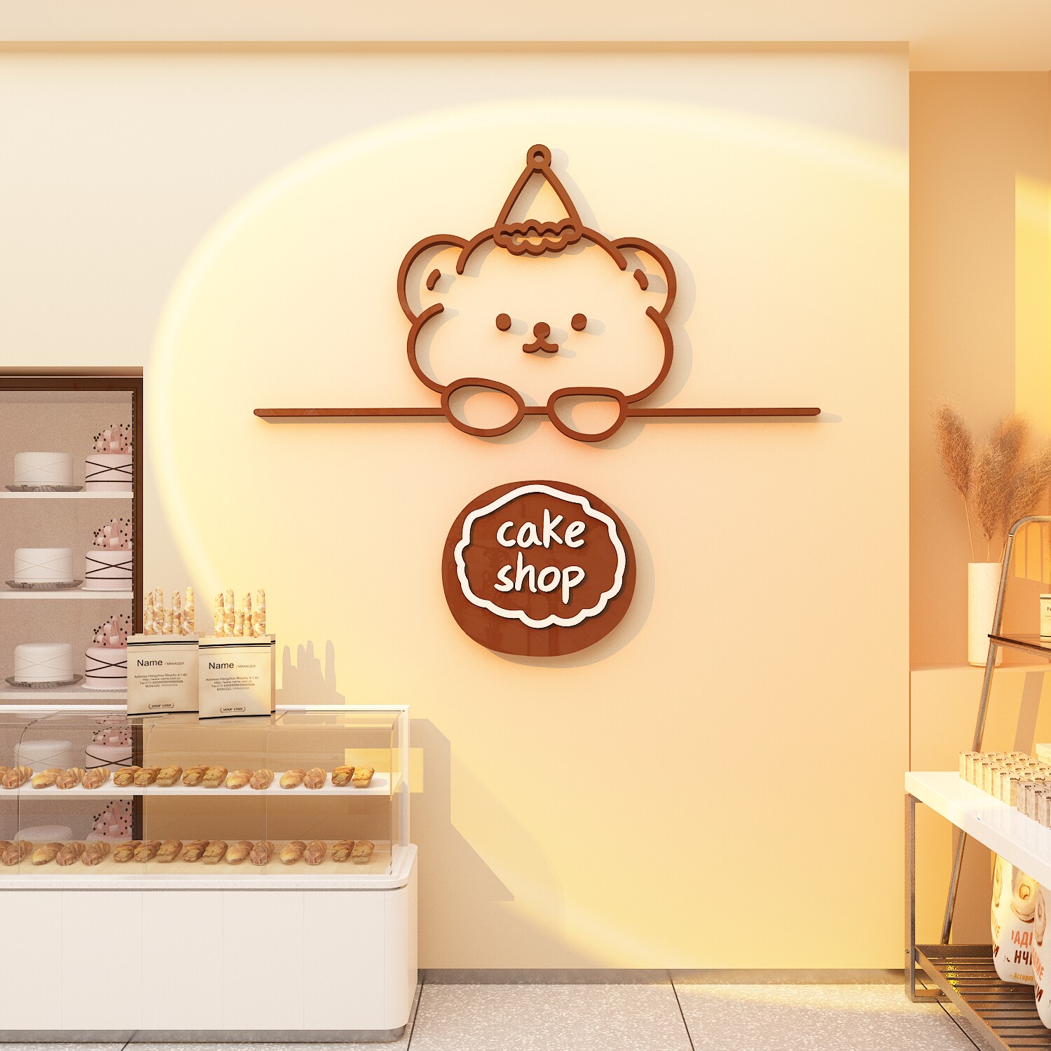 蛋糕店墙面装饰画烘焙甜点面包咖啡摆件网红拍照区布置橱窗场背景