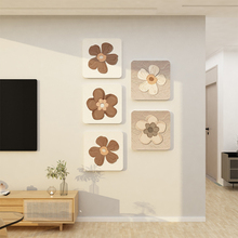 影电视机背景墙面装饰花挂件壁画2023新款贴纸自粘卧室高级感