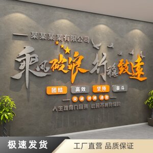 办公室墙面装饰企业文化团队励志标语会议司背景布置高级感贴纸画