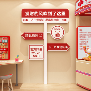 彩票店铺布置装饰修形象背景用品体育福利墙面玻璃门头贴纸画摆件