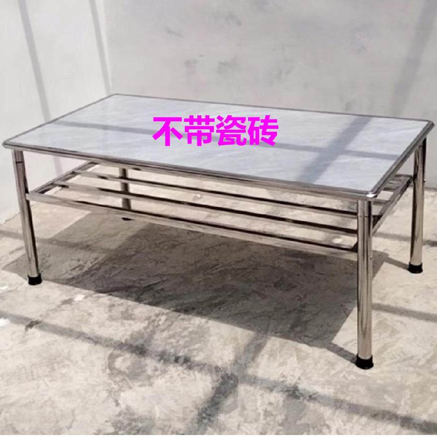 不锈钢餐桌框架正方形家用双层80*80折叠空架子加厚不锈钢桌子,住宅家具,岛台餐桌,淘宝优惠券,粉丝福利购,淘宝优惠卷