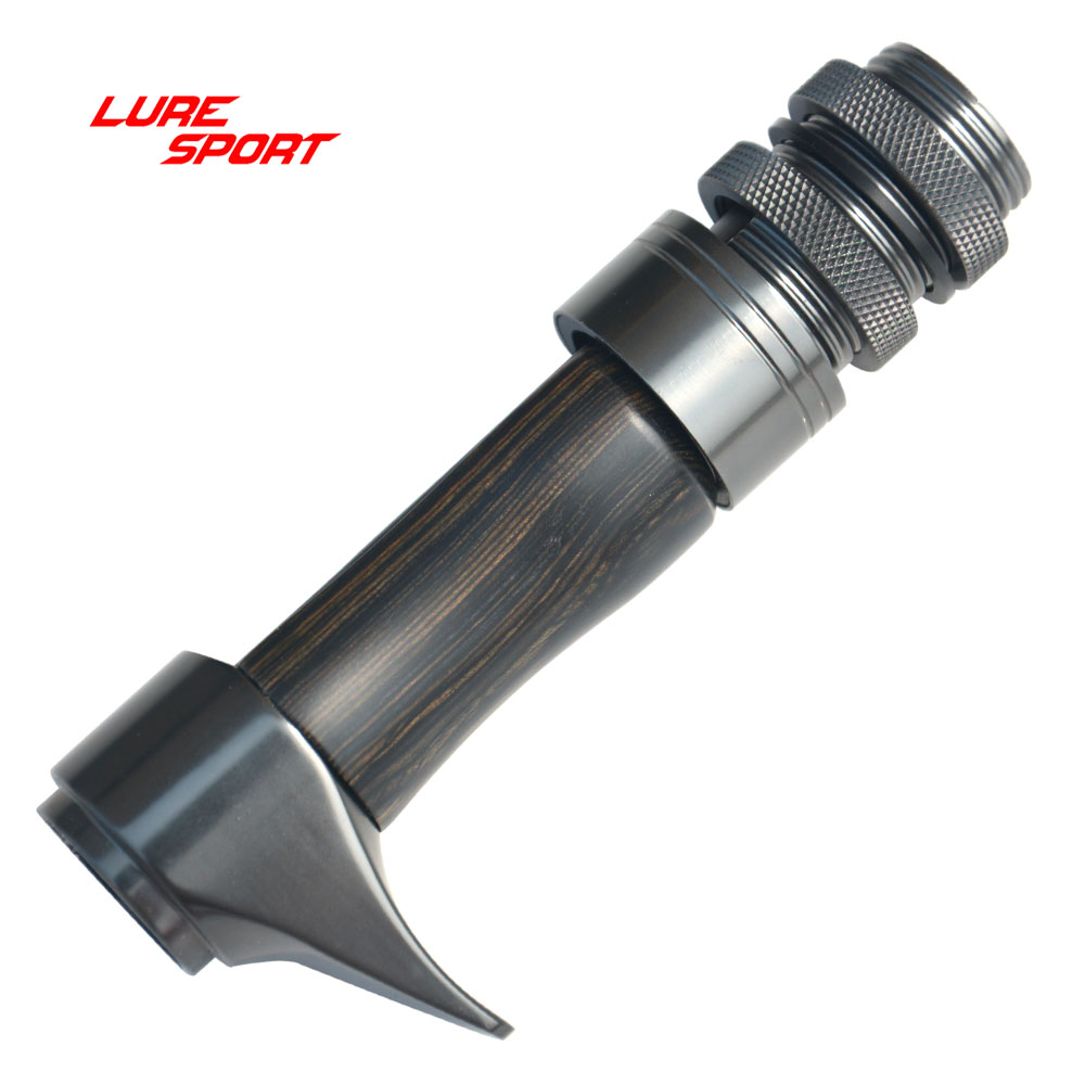 波腾路亚竿黑实木手柄铝合金轮座 木制枪柄直柄轮座 鱼竿DIY配件