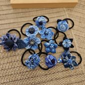 云艺阳光 手作扎染草木蓝染纯棉发圈发绳头绳扎头发皮筋头饰发饰