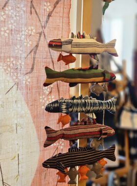 云南手工手织布秋刀鱼壁挂装饰挂件手工布艺年年有鱼吉祥如意