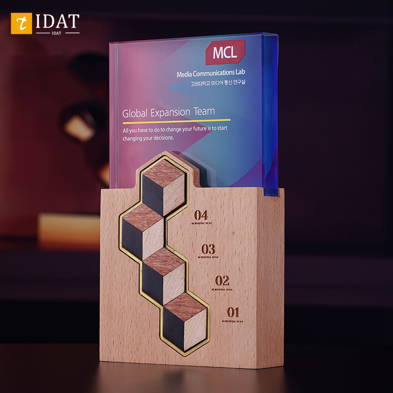 实木质奖杯定制定做公司年会活动比赛颁奖水晶奖牌纪念品订制订做