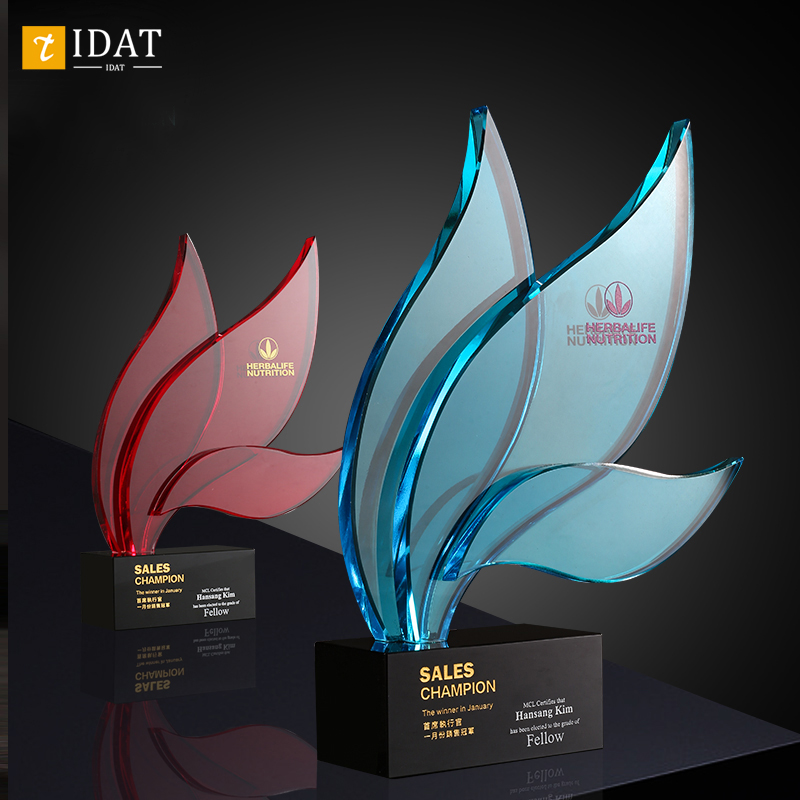 奖杯定制创意水晶奖牌高档大气荣誉授权牌年会员工颁奖纪念品定做