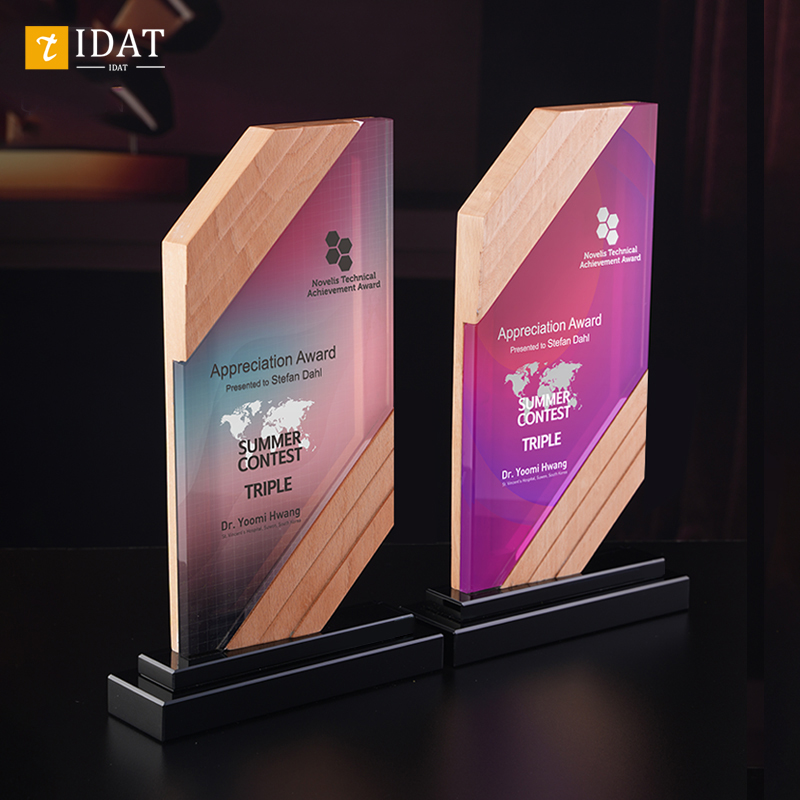 实木奖杯定制定做企业活动年会优秀员工颁奖水晶奖杯奖牌订制订做