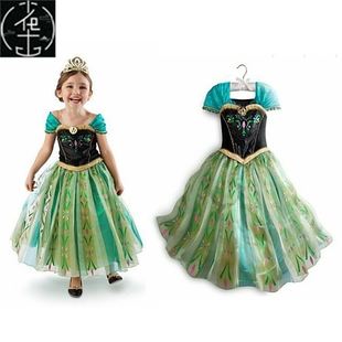 Frozen Slim dresses Girls princess dress children dress ANNA