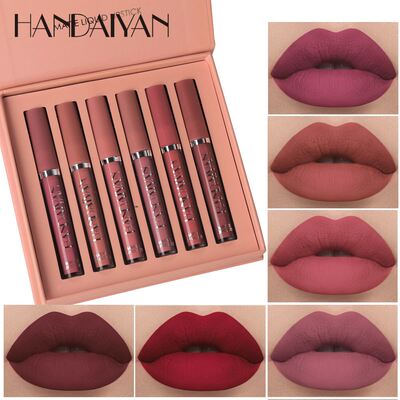6 lip gloss set gift box 不易沾杯雾面液体口红6支唇彩唇釉套装