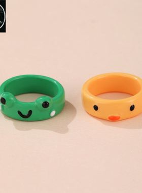 cartoon ring cute resin rings index finger knuckle ring 戒指