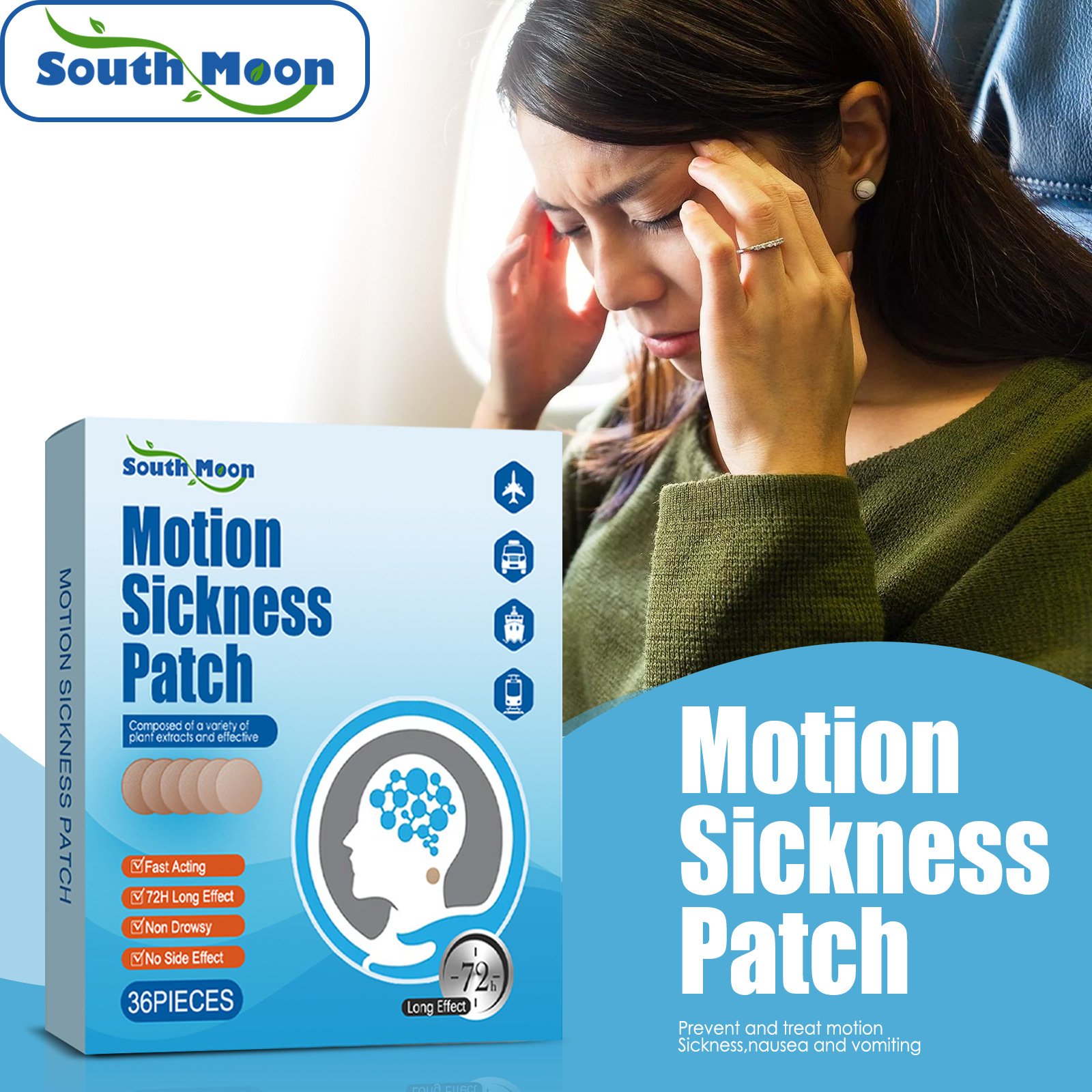 South Moon Seasickness Ear Root and Temple Patch for Revital