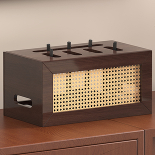 电视机顶盒路由器收纳盒藤编光猫隐藏收纳盒装饰盒遮挡可壁挂