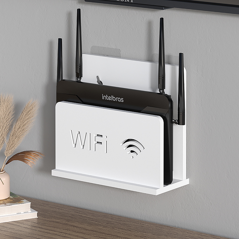 壁挂式wifi路由器放置架电视下方机顶盒置物架收纳上墙盒子免打孔