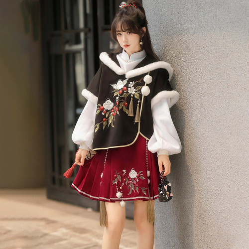 汉服女款中国风冬款汉元素小个子