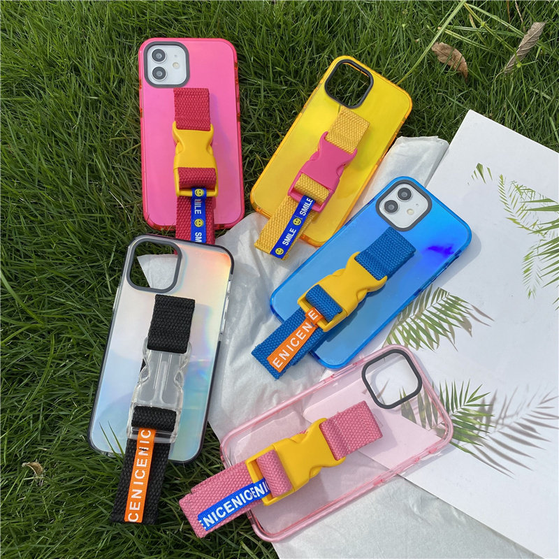 ins夏日荧光撞色腕带适用苹果17 Pro max手机壳iPhone16 15创意支架14 13 12 11少女紫色粉色小众设计缝线,3C数码配件,手机保护套/壳,淘宝优惠券,粉丝福利购,淘宝优惠卷