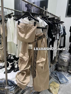 高腰牛仔裤 时尚 百搭显瘦抹胸 女豹纹腰带套装 2025夏季 Miss家 韩版