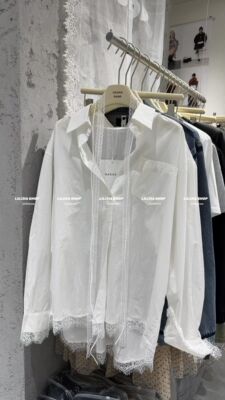 Miss家 2026春新款韩版时尚百搭显瘦拼接蕾丝花边设计感小众衬衫