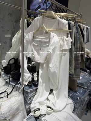 Miss家 2026新款韩版时尚百搭显瘦高级感气质波点抹胸三件套套装