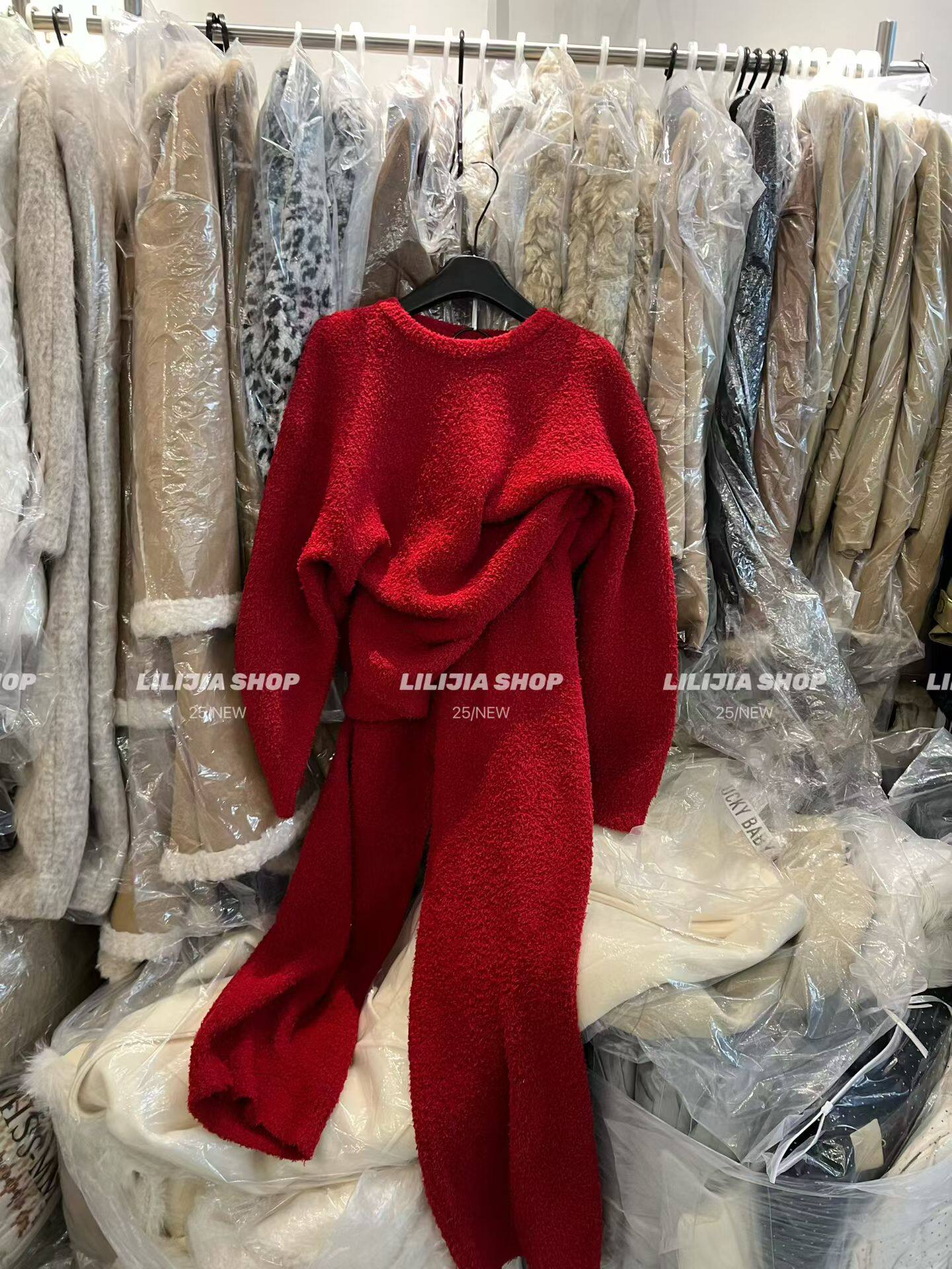 Miss家 睡衣女冬季甜美纯色加厚保暖珊瑚绒可外穿家居服套装