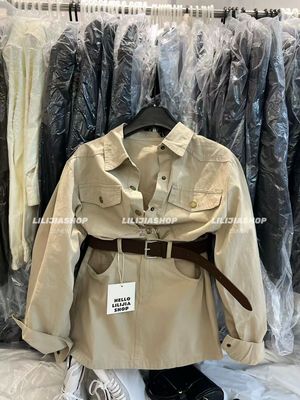 Miss家 韩国东大门秋季工装风套装裙气质长袖衬衫+半身短裙两件套