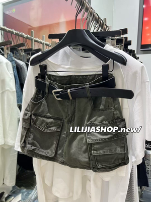 Miss家 2025夏装新款美式复古工装牛仔短裙女甜酷小个子a字半身裙