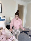 Miss家 上衣女 立领双向拉链毛衫 韩版 圈圈毛针织通勤百搭长袖