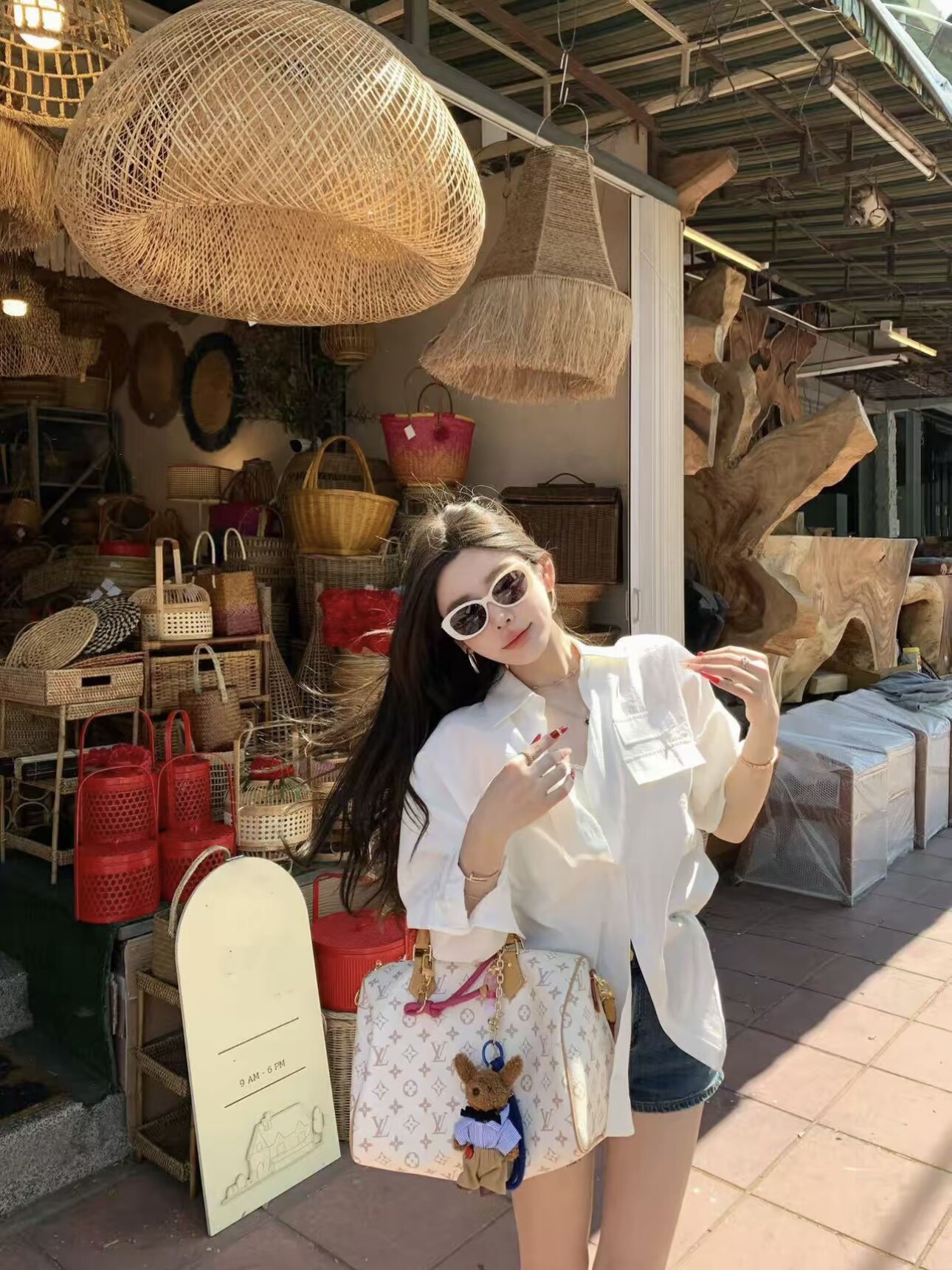 Miss家 长袖衬衫女2026春夏宽松气质百搭上衣白色口袋防晒衫