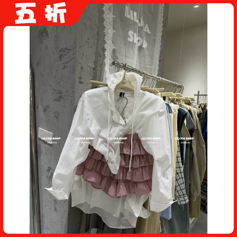 【五折】2026夏新款韩版时尚百搭宽松显瘦设计感小众连帽防晒衬衫
