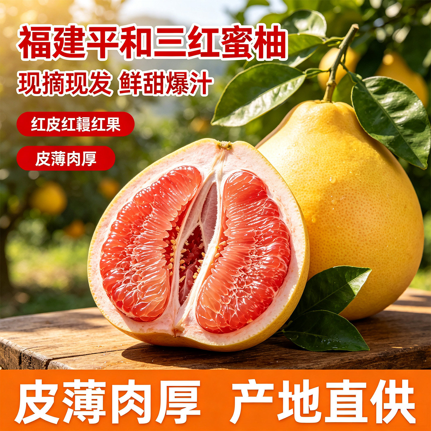 正宗福建平和琯溪三红蜜柚