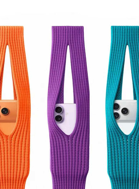 苹果手机设计针织手机袋男女同款25秋冬潮流迷你便携单肩配饰装饰