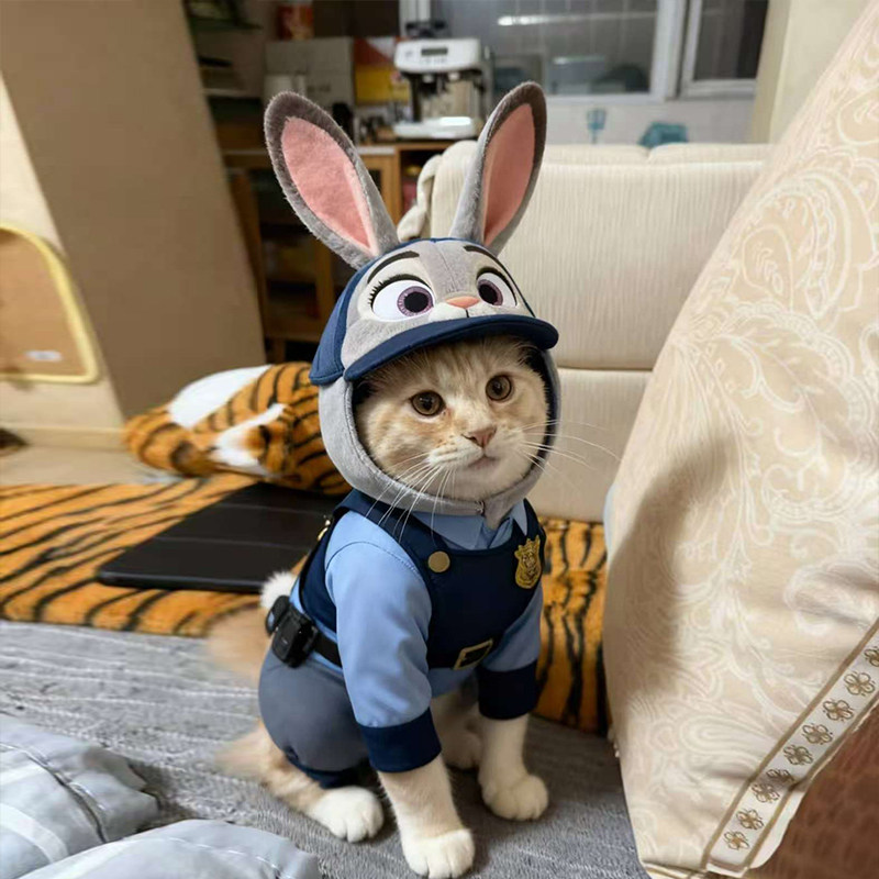 可爱宠物狗狗猫咪帽子冬季加厚兔子警察萌趣毛绒兔兔帽子冬季保暖,模玩/动漫/周边/娃圈三坑/桌游,动漫T恤/鞋帽/服装,淘宝优惠券,粉丝福利购,淘宝优惠卷