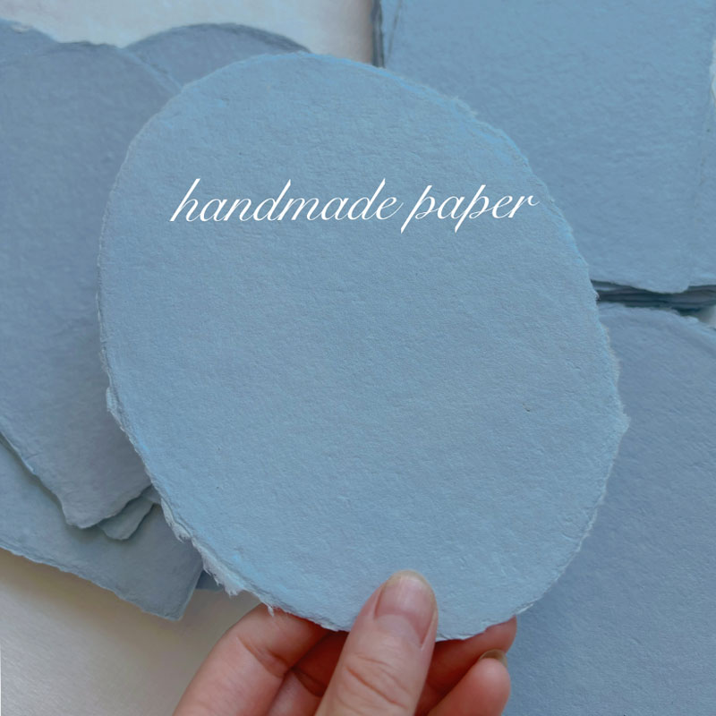 天蓝色水彩纸 手工毛边纸信封手账材料请柬誓言卡贺卡吊牌可订制