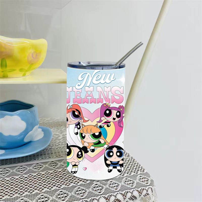 newjeans兔子飞天小女警周边杯子保温杯吸管水杯女高颜值咖啡杯