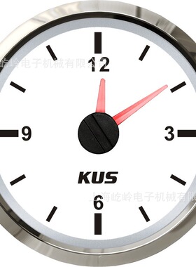 KUS时间表时钟表 12/24V 船用车用房车通用 白色/黑色