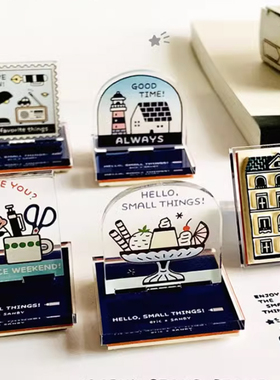 日本eric纸博in东京 亚克力支架印章 邮票墨水布丁主题手账装饰印