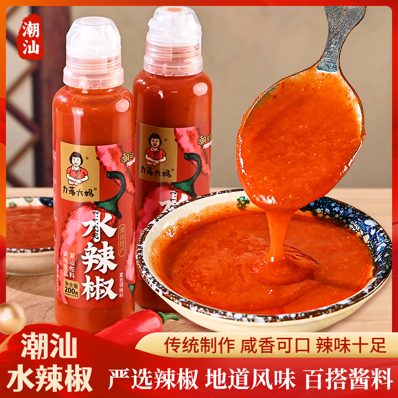 潮汕大妈辣椒酱水辣椒正宗香辣咸香火锅拌面下饭蘸酱调味酱200g