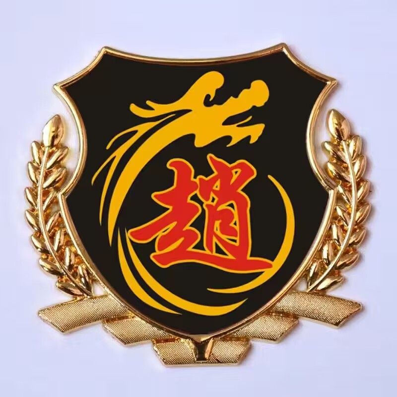 赵字车贴 赵氏赵姓车标汽车百家姓文字金属尾标贴 车身油箱盖标贴