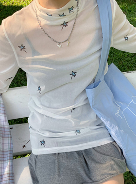 美好商店MeihaoStore春日叠穿神器满天星高领长袖网纱打底