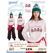 美好商店MeihaoStore「小熊饼干」软萌good字母印花全棉长袖 T恤