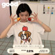 美好商店MeihaoStore苹果小狗apple dog印花全棉基础短袖 T恤