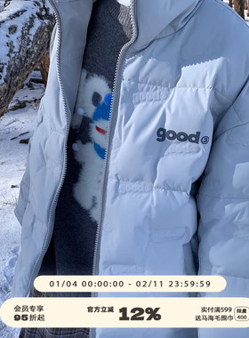 美好商店MeihaoStore基础不挑人的双色good压印充绒羽绒服