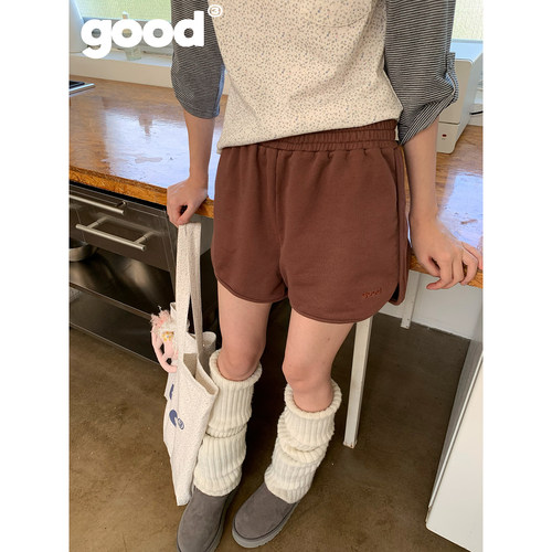 美好商店MeihaoStore「松弛短裤」夏日bi备good刺绣侧边开叉短裤