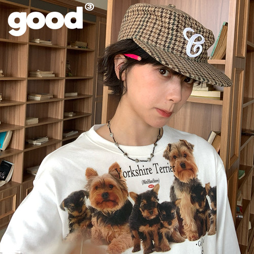 美好商店MeihaoStore萌物暴击约克夏小狗家族白色长袖T恤