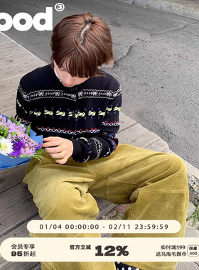 美好商店MeihaoStore很耐脏的黄绿色灯芯绒分割抽绳长裤