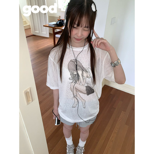 美好商店MeihaoStore「虚拟偶像」  DovNez联名音乐女孩短袖罩衫