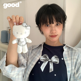 美好商店MeihaoStore韩系金属蝴蝶结印花抽褶小板型短袖