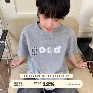 美好商店MeihaoStore简约不失质感的Good贴布绣宽松基础短袖T恤