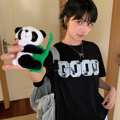 美好商店good熊猫贴布绣T恤