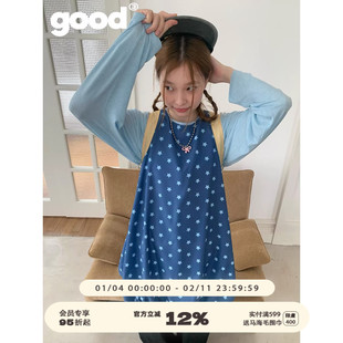 美好商店MeihaoStore糖分超标「蓝莓星」满印星星蓝色无袖连衣裙