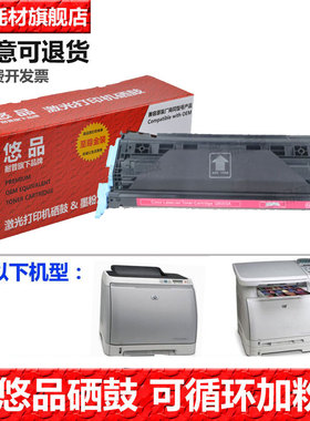 悠品124A硒鼓适用HP Color Laserjet 1600 2600N 2605彩色打印机CM1015 1017墨盒Q6001A 6002A 6003A黑青黄红